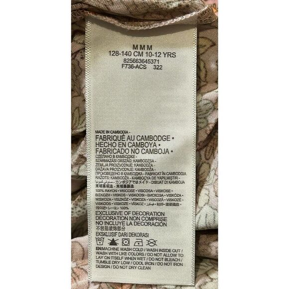 Levi's Girls Multicolor Floral Print Square Neck Blouse Top Size M 10-12 YRS - Picture 4 of 4